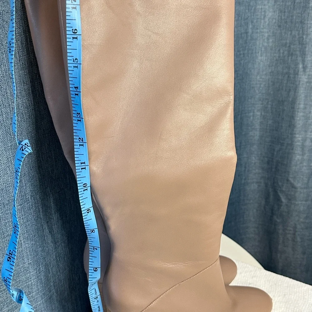 Cole Haan Womens Glenda Stone Taupe Leather Fashion Boots Size 8.5‎ B